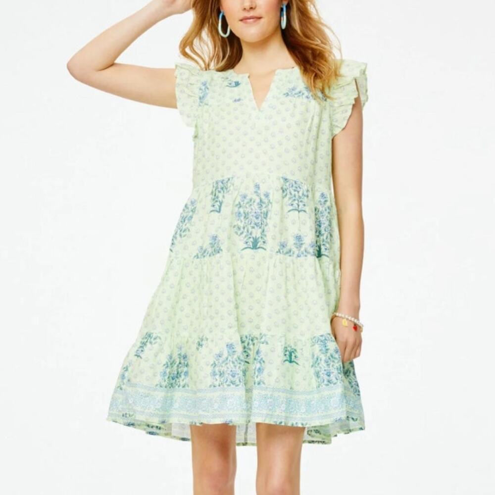 Roller Rabbit Yarrow Pippa Flutter Sleeve Linen D… - image 1